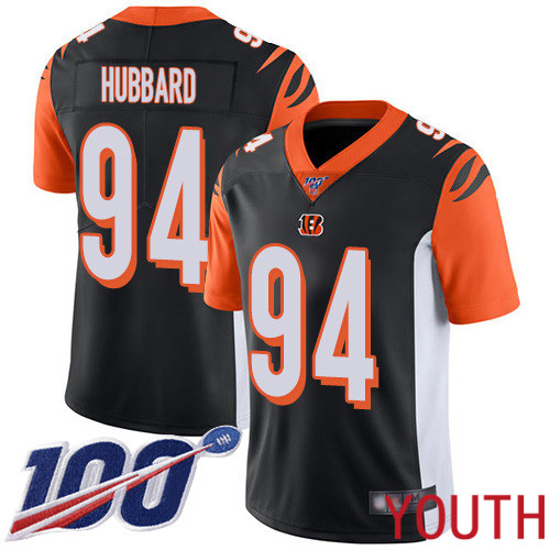 Cincinnati Bengals Limited Black Youth Sam Hubbard Home Jersey NFL Footballl #94 100th Season Vapor Untouchable